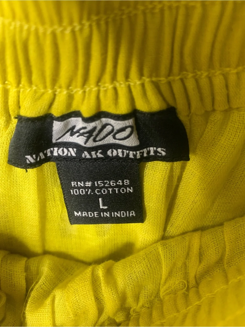 Nation AK Outfits Cotton Yellow Green Eyelet Button-Front Midi Skirt large - Picture 6 of 6